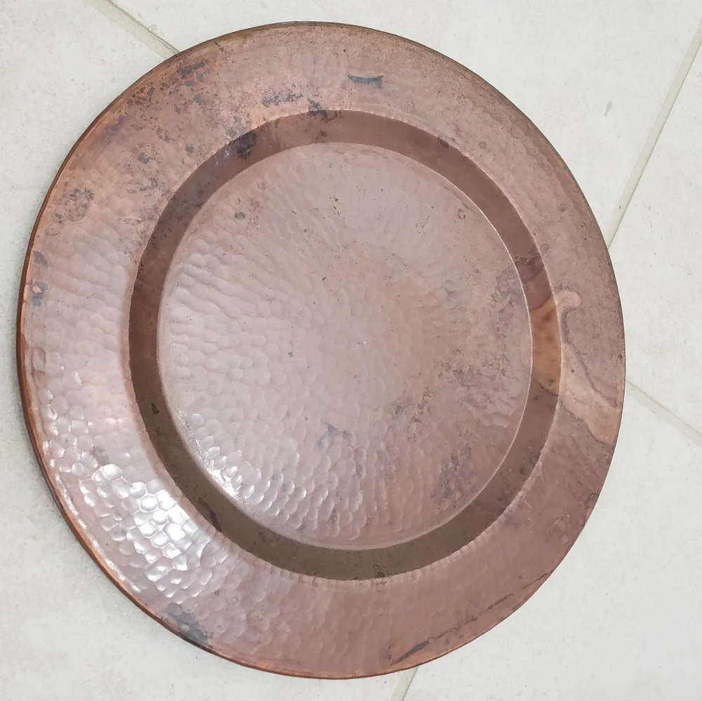 Hammered Copper Plate Charger / Serving Tray - Picture 2 of 5